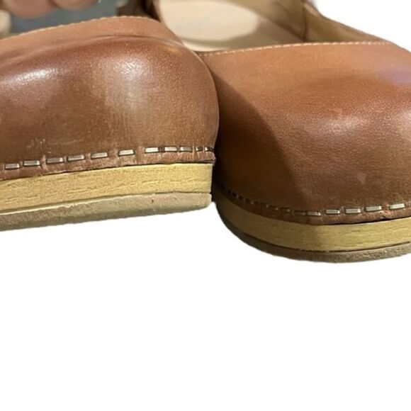 Dansko womens Bria Slip On Mary Jane Clog Comfort Burnished Brown Leather Size 7 - Picture 7 of 12